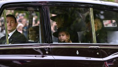 Фото - Принцесса Шарлотта надела черную шляпку на похороны своей прабабушки Елизаветы II