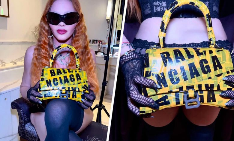 Фото - 64-летняя Мадонна снялась топлес, прикрыв грудь сумкой Balenciaga