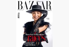 Фото - Шэрон Стоун в черном платье с рюшами появилась на обложке Harper’s Bazaar